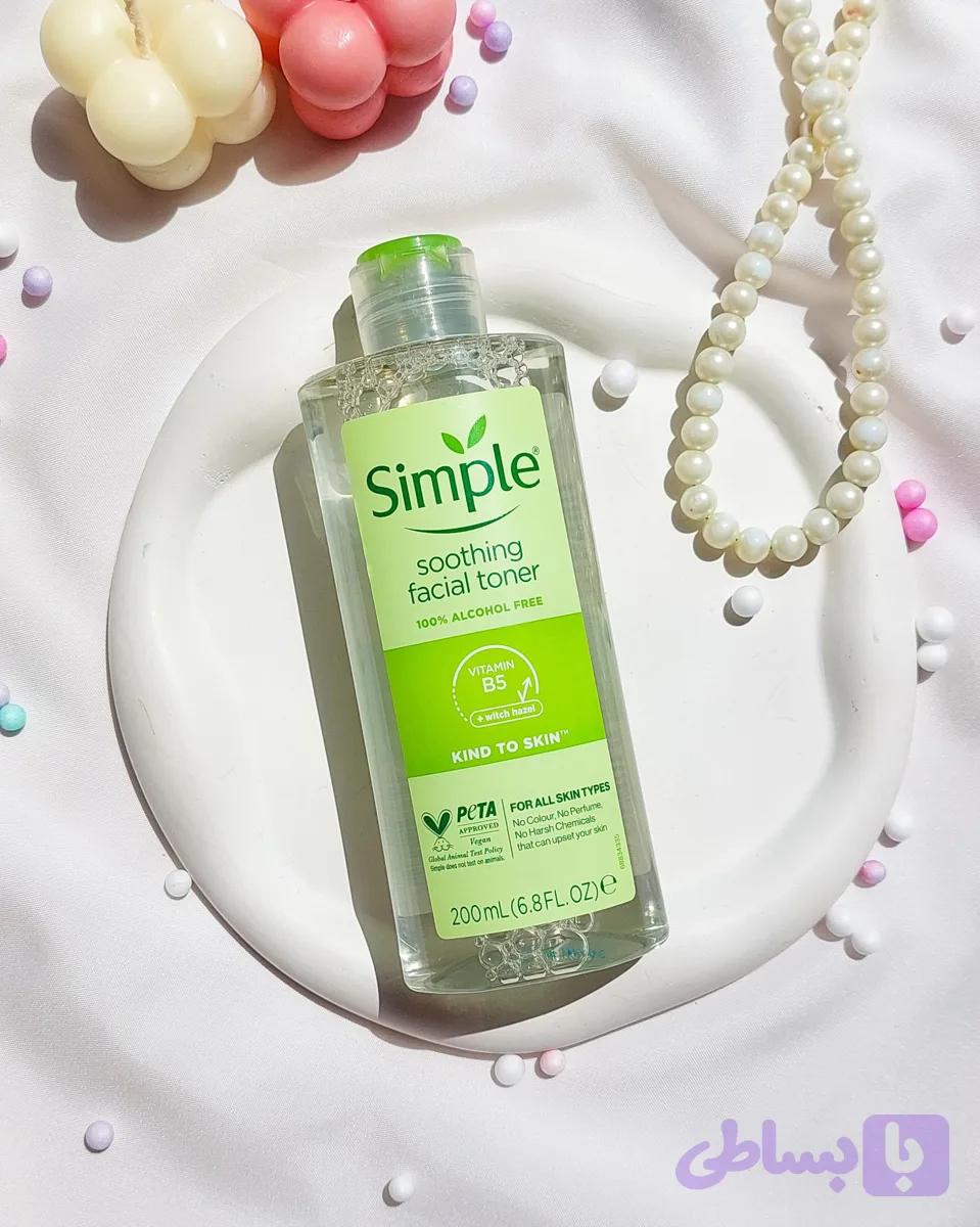 تونر پاک کننده صورت سیمپل مدل Soothing Facial Toner — تصویر 1
