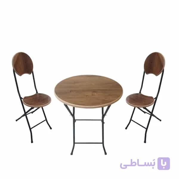 ست میز و صندلی تاشو سفری مدل چوب MDF مربع — تصویر 1