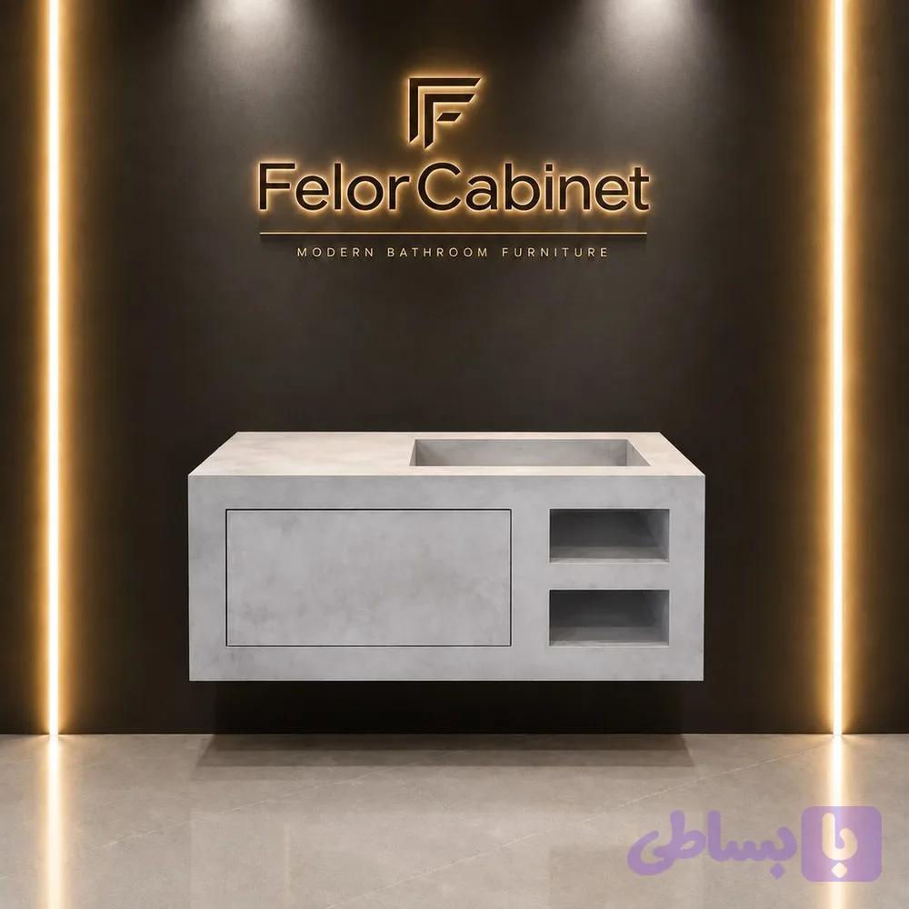 کابینت روشویی تمام سرامیک مدل 1105؛ طراحی یکپارچه و مدرن