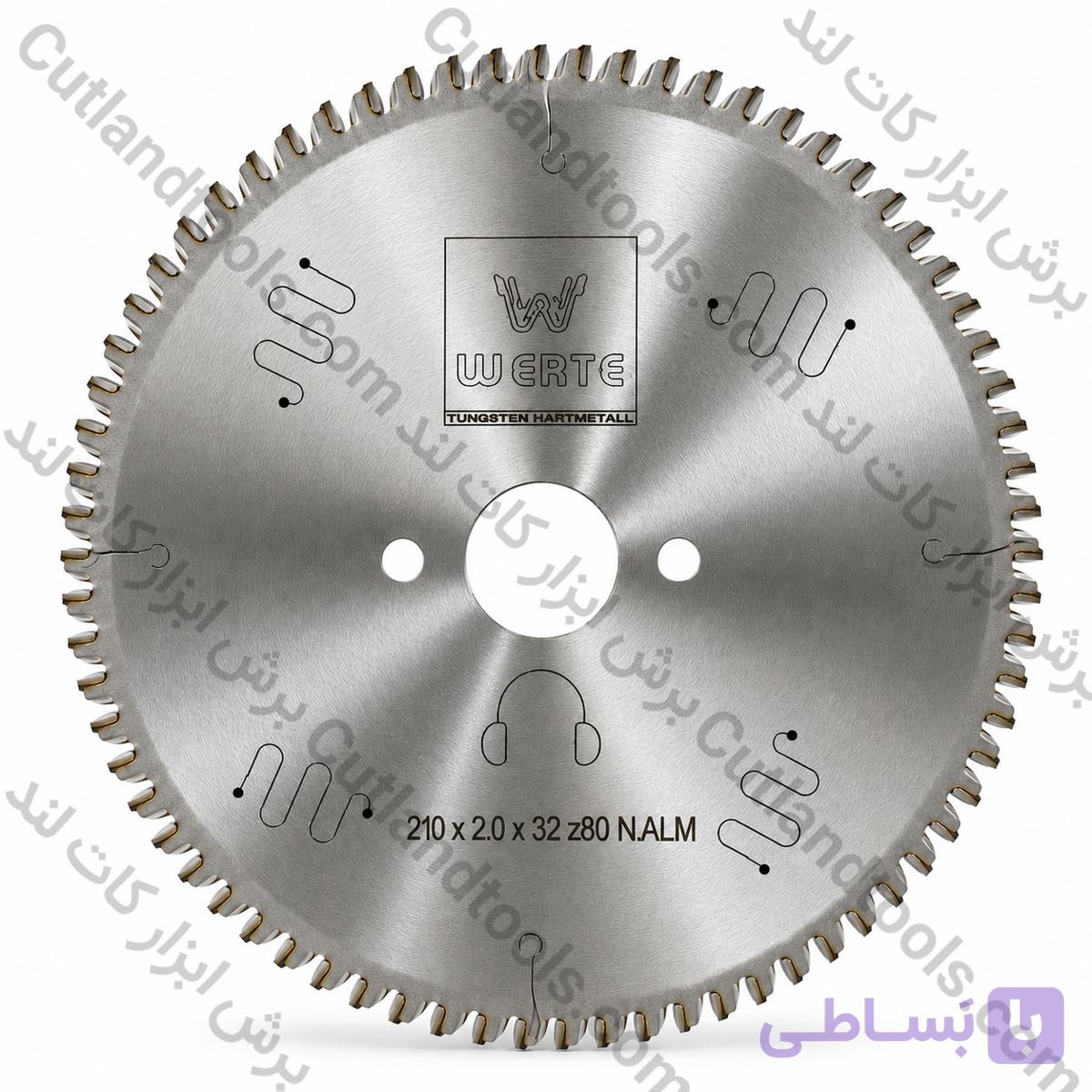 صفحه برش 21 سانت الماسه آلومینیوم بر و PVC بر ورتا اصلی آلمان WERTE 210×2.0x30/32×80 — تصویر 1