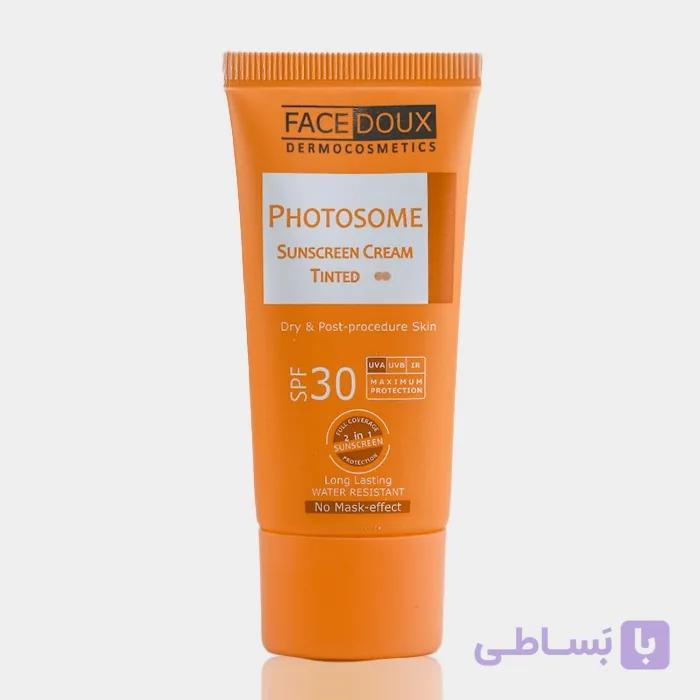 کرم ضد آفتاب رنگی پوست خشک فتوزوم فیس دوکس Face Doux Photosome Tinted Sunscreen Cream 40ml — تصویر 1
