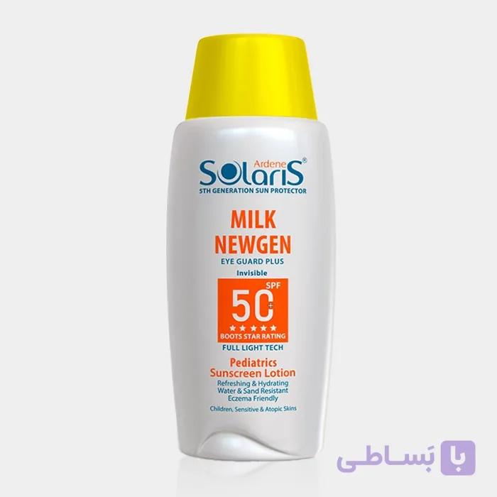 لوسیون ضد آفتاب کودک میلک نیوژن سولاریس Solaris Milk Newgen  SPF 50 Sunscreen Lotion 75g — تصویر 1