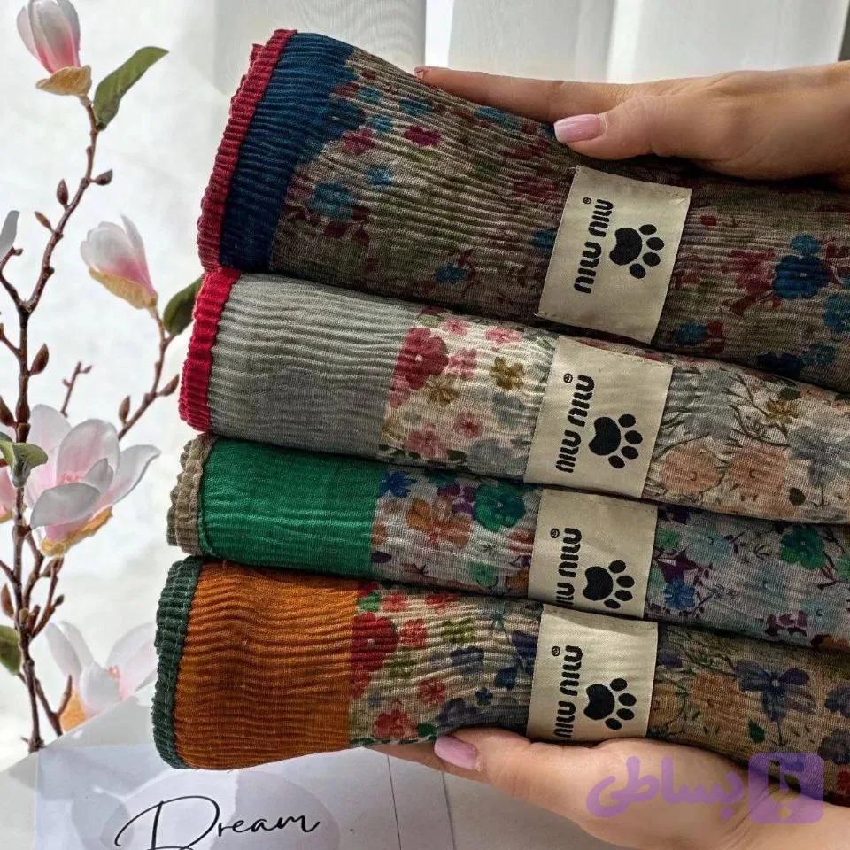 شال پلیسه گل گلی وارداتی