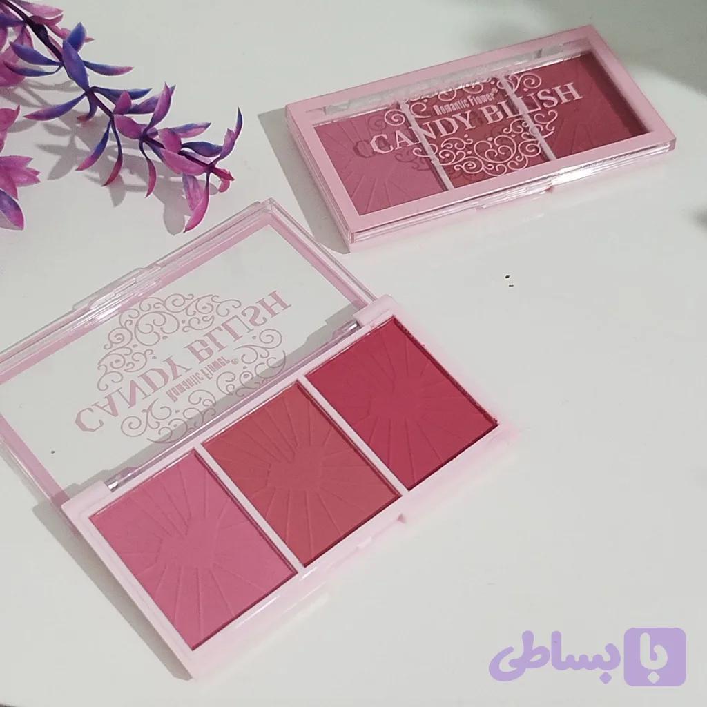 پالت رژگونه 3 رنگ Romantic Flower CANDY BLUSH — تصویر 1