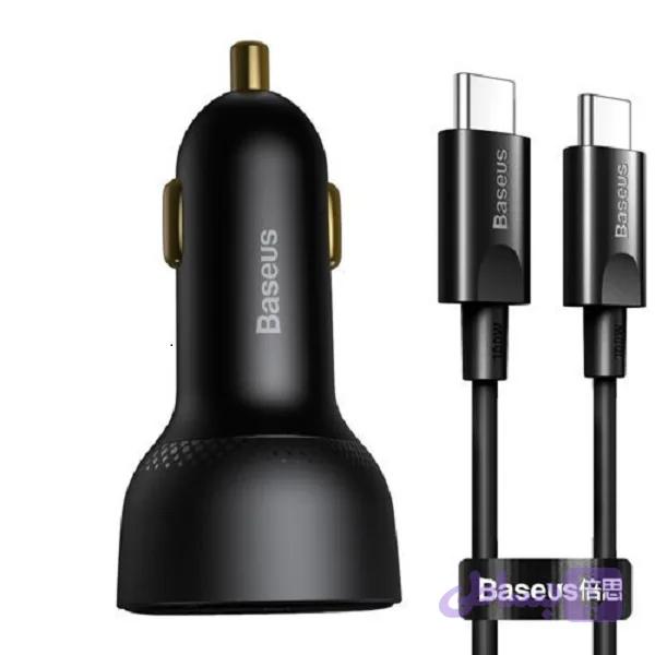 شارژر فندکی فست شارژ بیسوس Baseus Digital Displayتوان 100 وات با کابل — تصویر 1