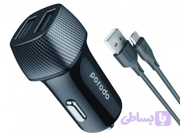 شارژر فندکی پرودو مدل PD-34CCV2M-BK با قدرت 17وات فست شارژ — تصویر 1