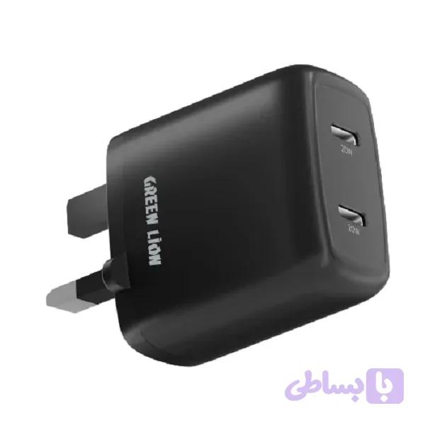 شارژر دیواری دو پورت تایپ‌ سی گرین 40وات Green Dual Port — تصویر 1