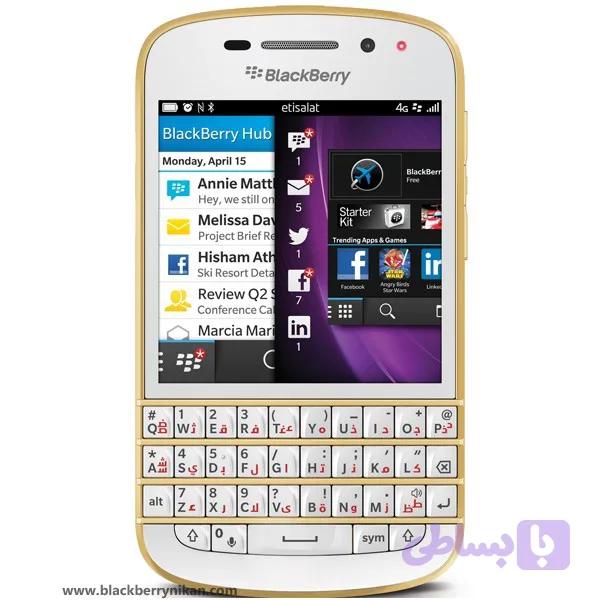 گوشی موبایل بلک بری Q10 گلد — تصویر 1