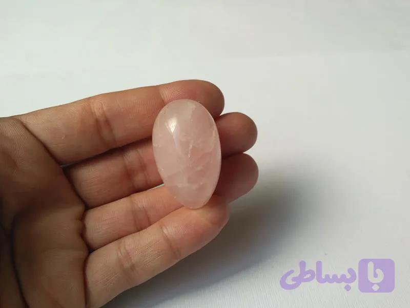 سنگ تخم مرغی رز کوارتز (14085) — تصویر 1