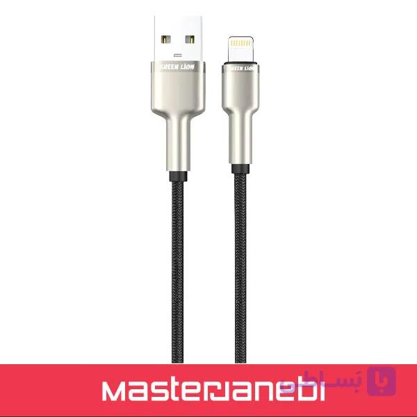 کابل‬ کنفی گرین لاین GN10BRU2LBK Green Lion USB-A to Lightning Braided Cable — تصویر 1