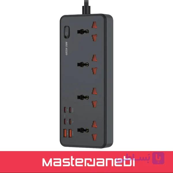 ‫چندراهی و محافظ برق‬ گرین لاین GNGS700PSTIBK Green Lion GS-700 Universal Power Strip — تصویر 1