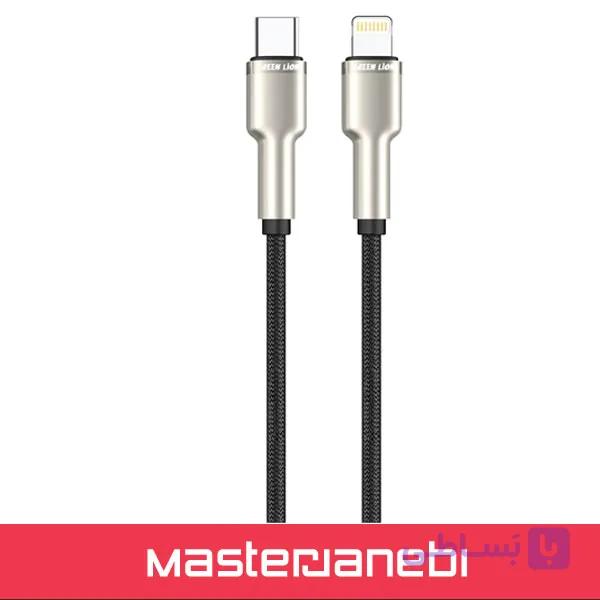 کابل گرین لاین GN27BRC2LBK Green Lion USB-C to Lightning Braided Cable — تصویر 1