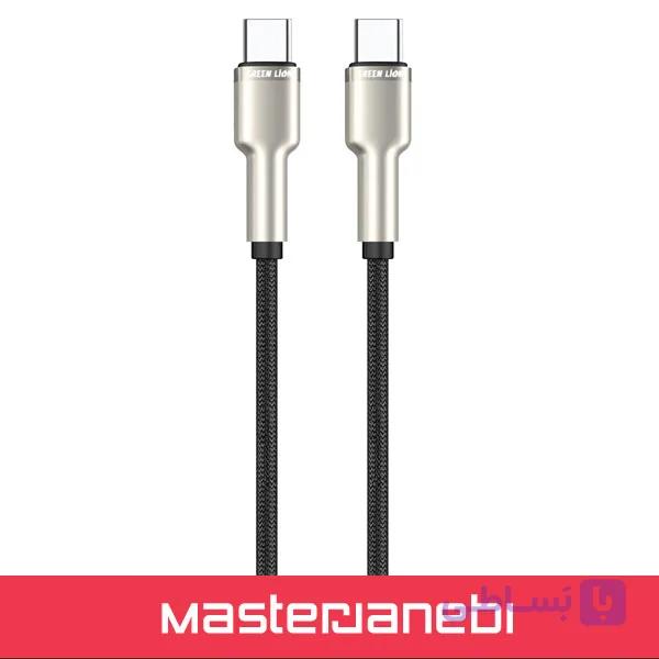 کابل‬ کنفی گرین لاین gn60brc2cbk Green Lion USB-C to USB-C Braided Cable — تصویر 1