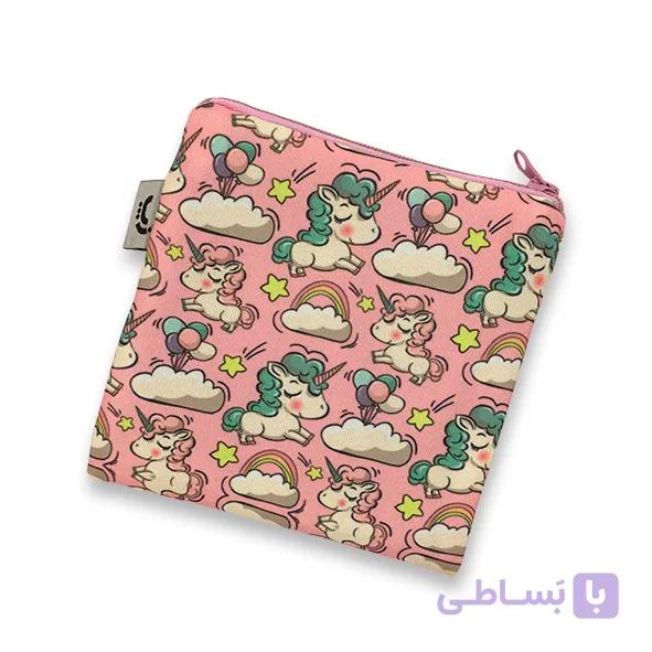 کیف آرایشی کوچک مدل تک شاخ صورتی