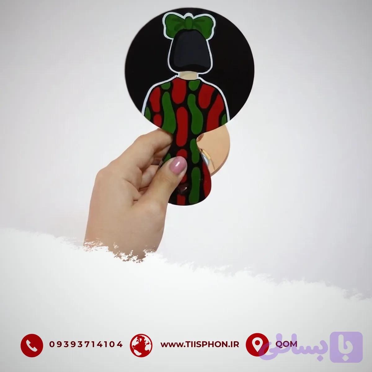 آینه چوبی طرح دخترانه مدل 428