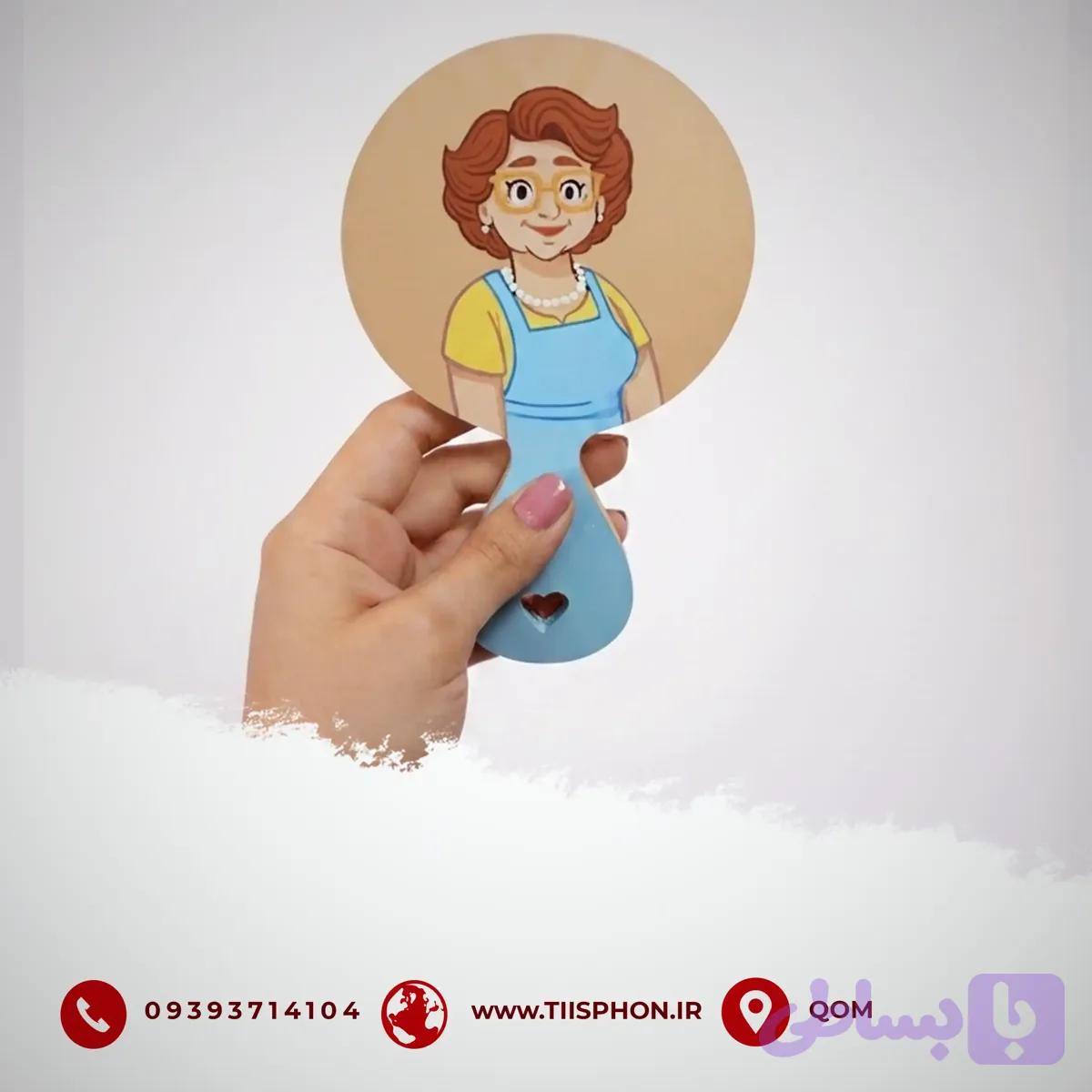 آینه چوبی طرح دخترانه مدل 431