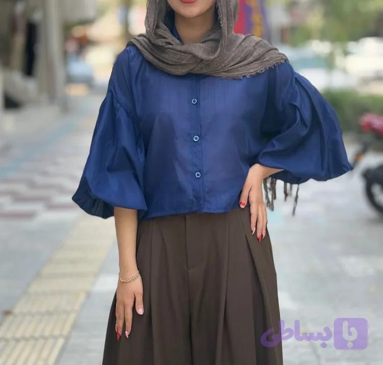 کراپ شیشه ای آستین پفی — تصویر 1