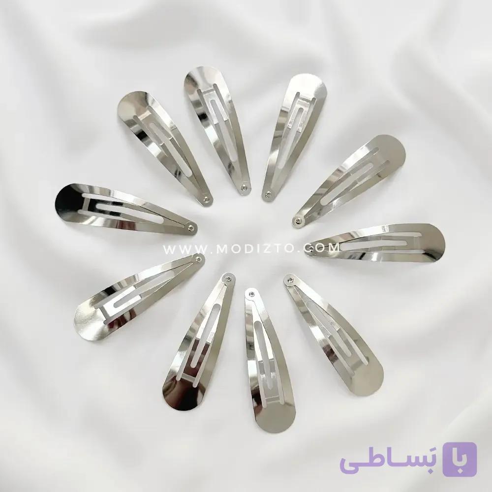 گیره مو تق تقی خام استیل — تصویر 1