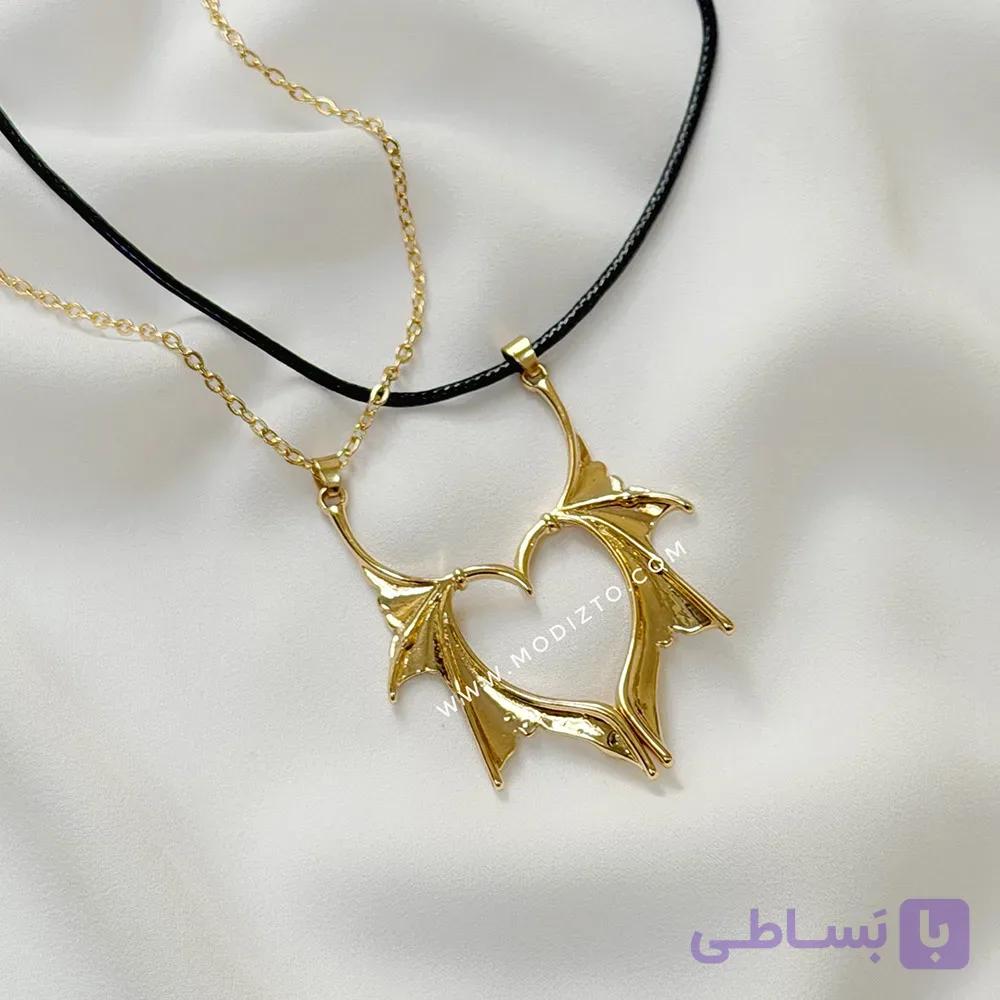 گردنبند ست مگنتی بال اژدها طرح قلب — تصویر 1