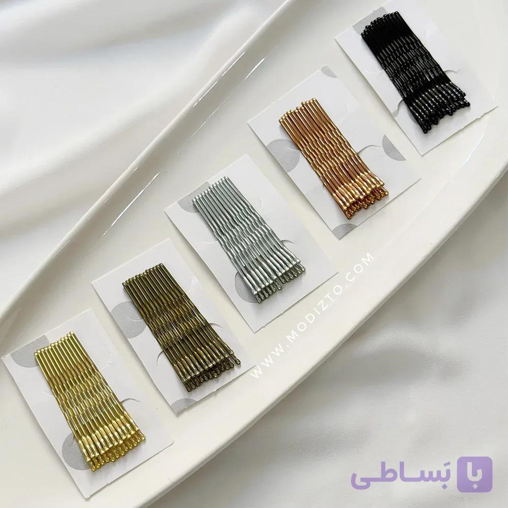 سنجاق سر فلزی بسته ۱۲ عددی — تصویر 1