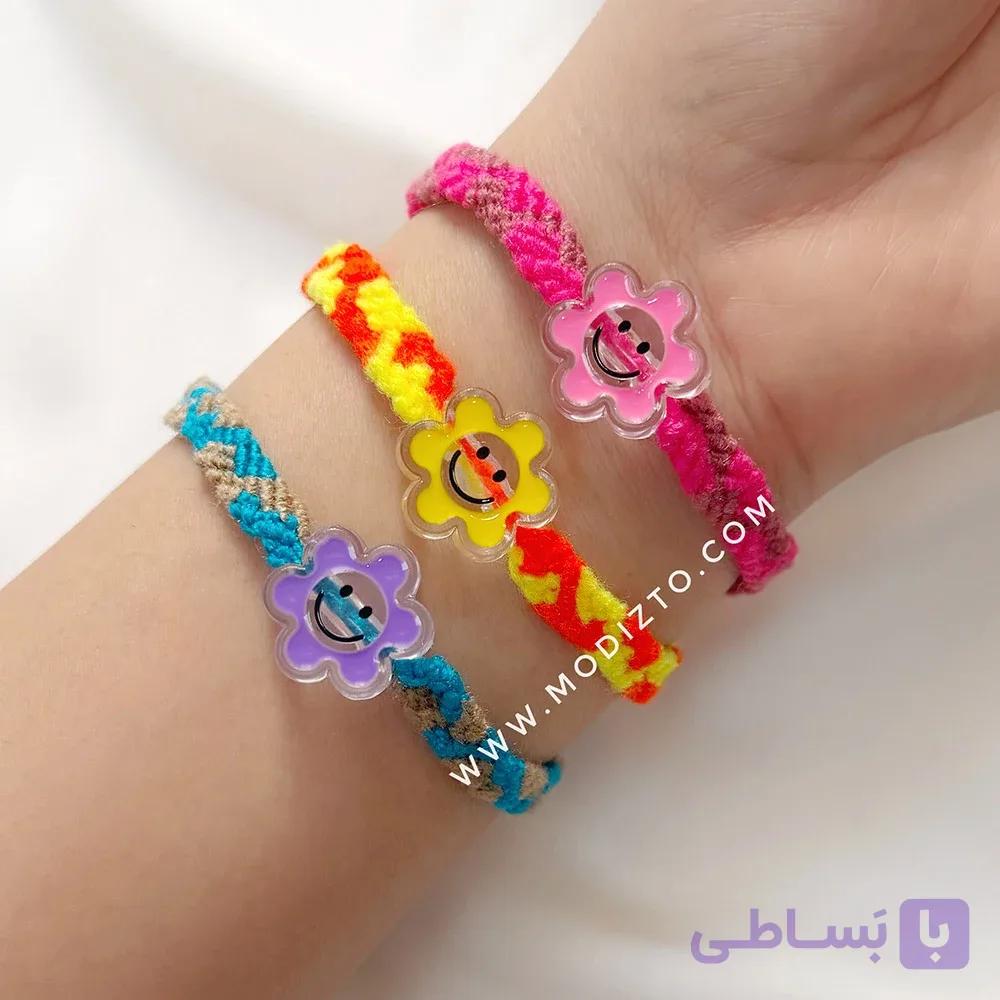دستبند بافتنی مدل مهره لبخند — تصویر 1