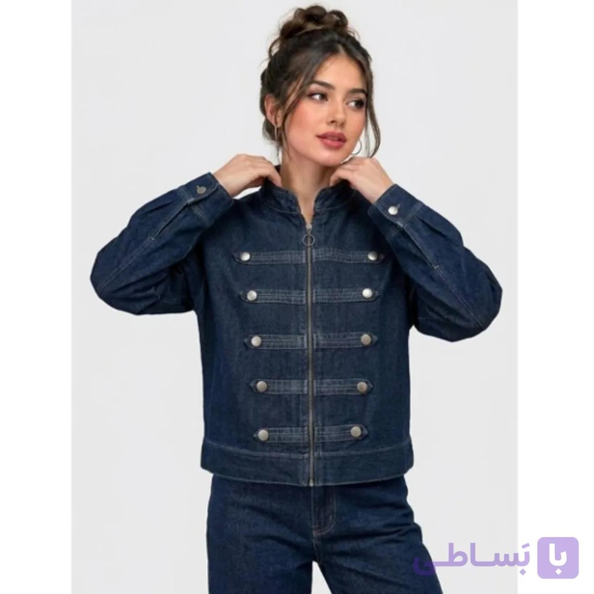 کت جین جلو زیپ دار