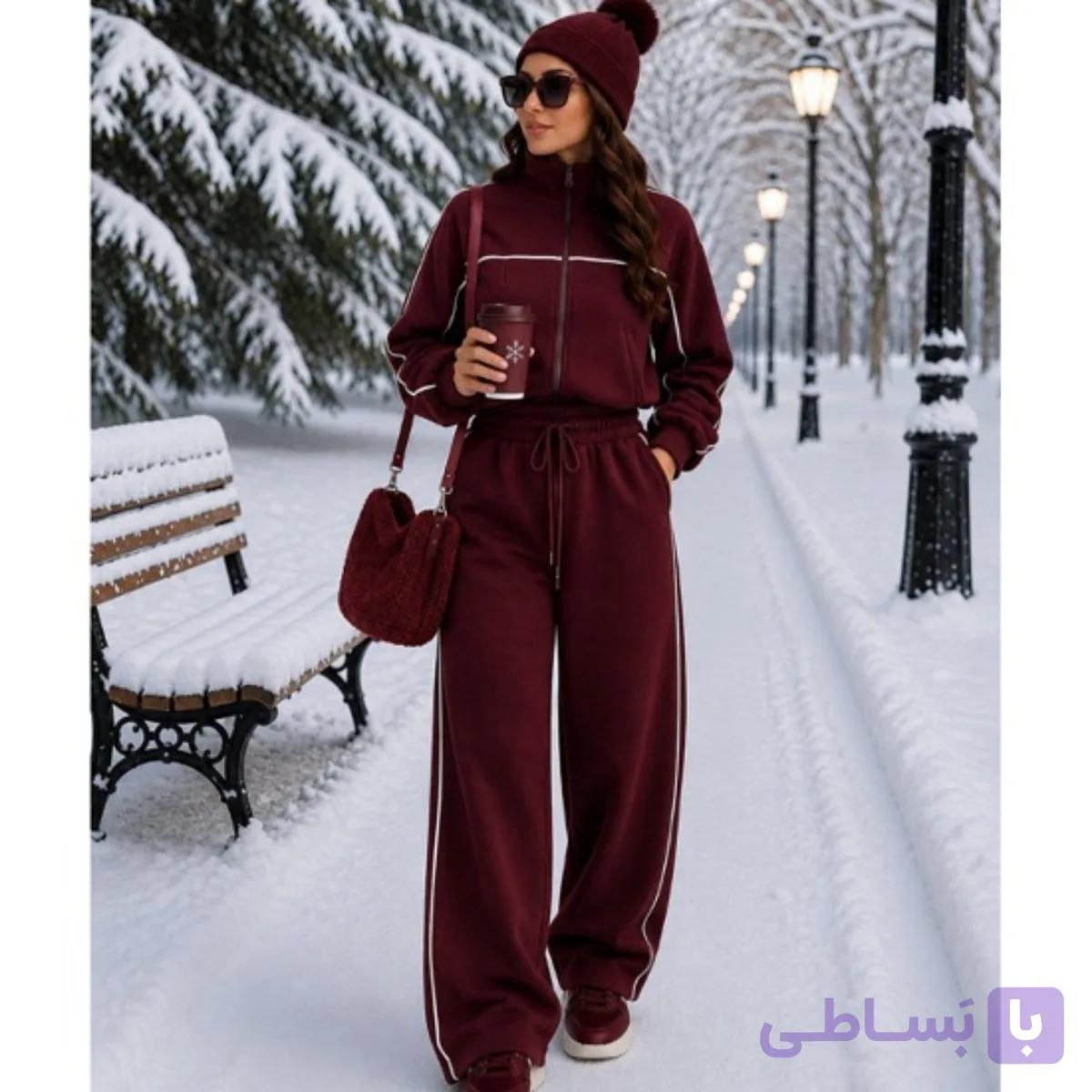 سویشرت بامبر شلوار مغزی دوزی طرح اویشو