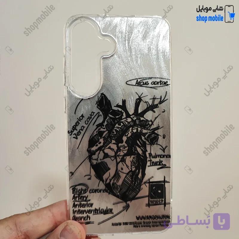 قاب گوشی سامسونگ گلکسی S25 FE (کاور IMD براش طرح آناتومی قلب Silver) — تصویر 1