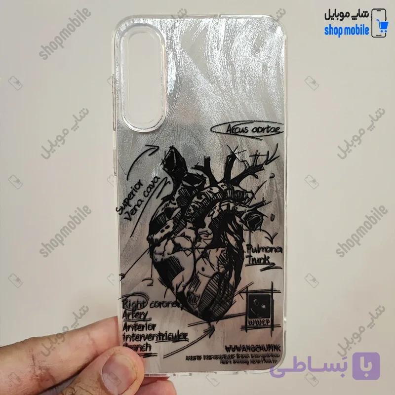 قاب گوشی سامسونگ گلکسی A50/A50S/A30S (کاور IMD براش طرح آناتومی قلب Silver) — تصویر 1