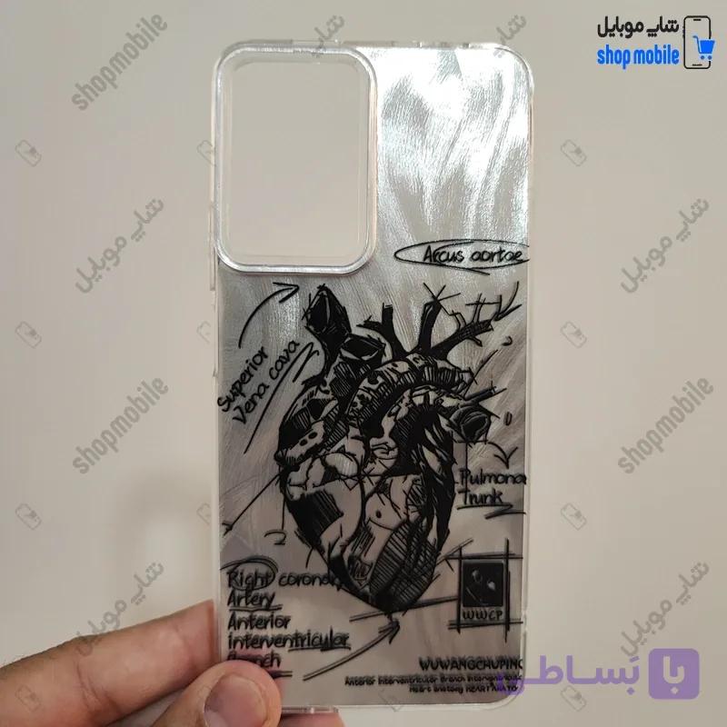 قاب گوشی سامسونگ گلکسی A36 / A56 (کاور IMD براش طرح آناتومی قلب Silver) — تصویر 1