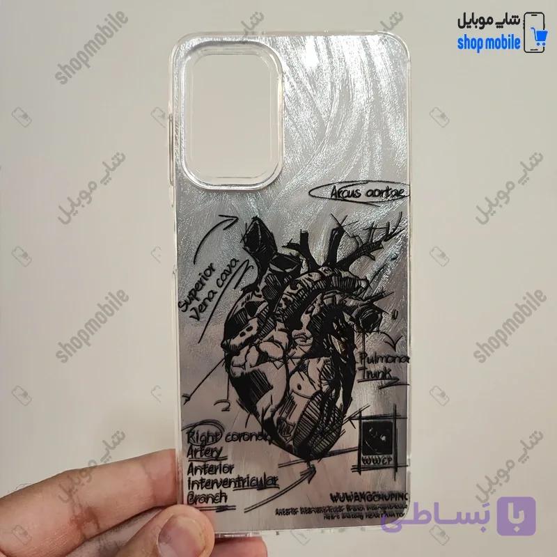 قاب گوشی سامسونگ گلکسی A22 4G / M32 4G (کاور IMD براش طرح آناتومی قلب Silver) — تصویر 1