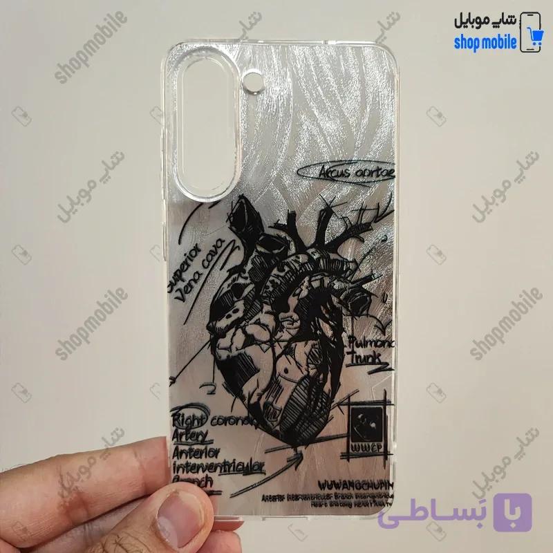 قاب گوشی سامسونگ گلکسی S21 FE (کاور IMD براش طرح آناتومی قلب Silver) — تصویر 1