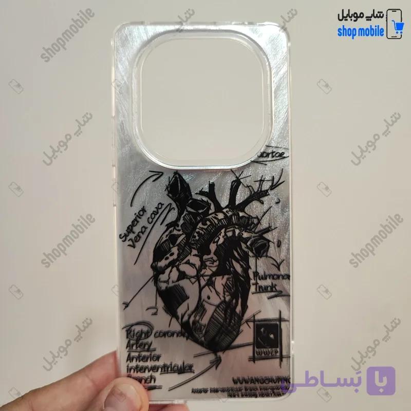قاب گوشی شیائومی ردمی نوت 13 پرو 4G (کاور IMD براش طرح آناتومی قلب Silver) — تصویر 1