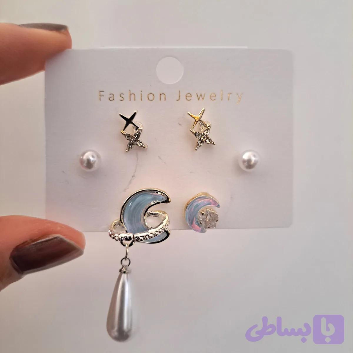 پک گوشواره ۳ جفتی ماه
