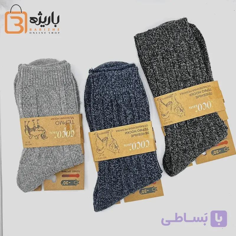 جوراب پشمی ساقدار زنانه طرح برجسته — تصویر 1