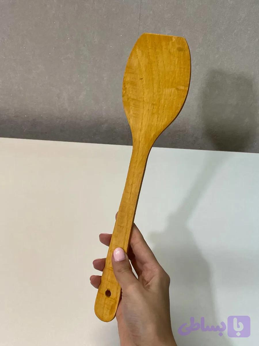 کفگیر چوبی دست‌ ساز بزرگ 810 — تصویر 1