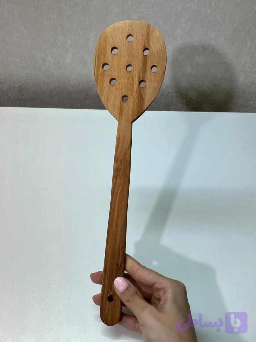 کفگیر چوبی دست‌ ساز بزرگ 808 — تصویر 1