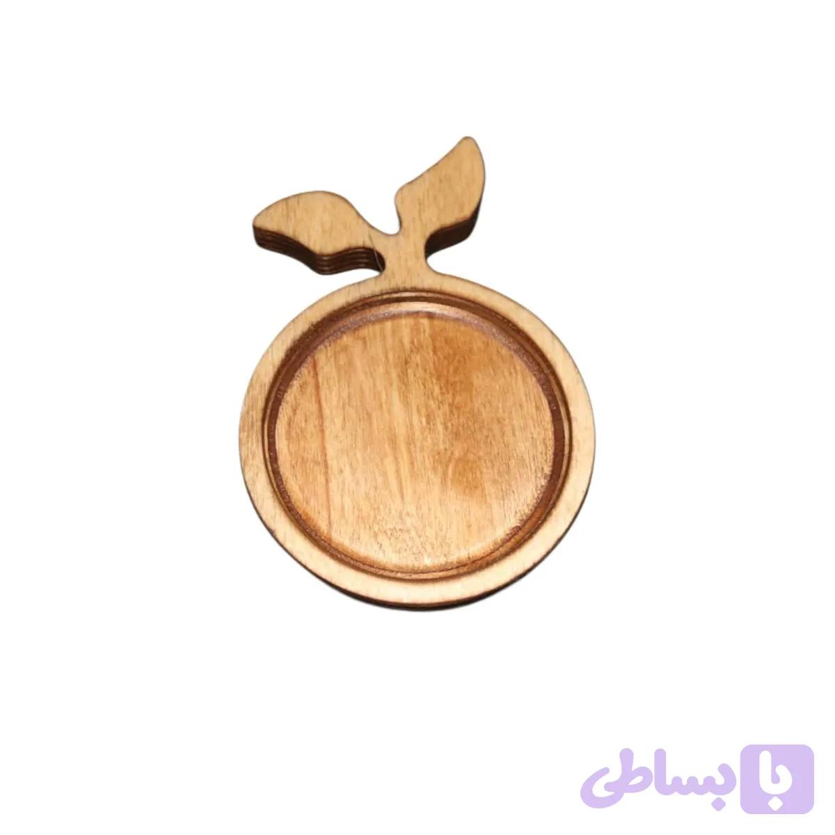 زیرلیوانی چوبی طرح برگی کد 021 — تصویر 1