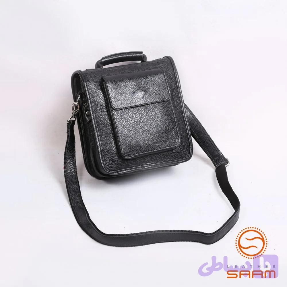 کیف دوشی چرم پشت جیب دار — تصویر 1