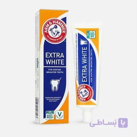 خمیردندان سفید کننده آرم اند همر مدل extra white وزن 125 گرم