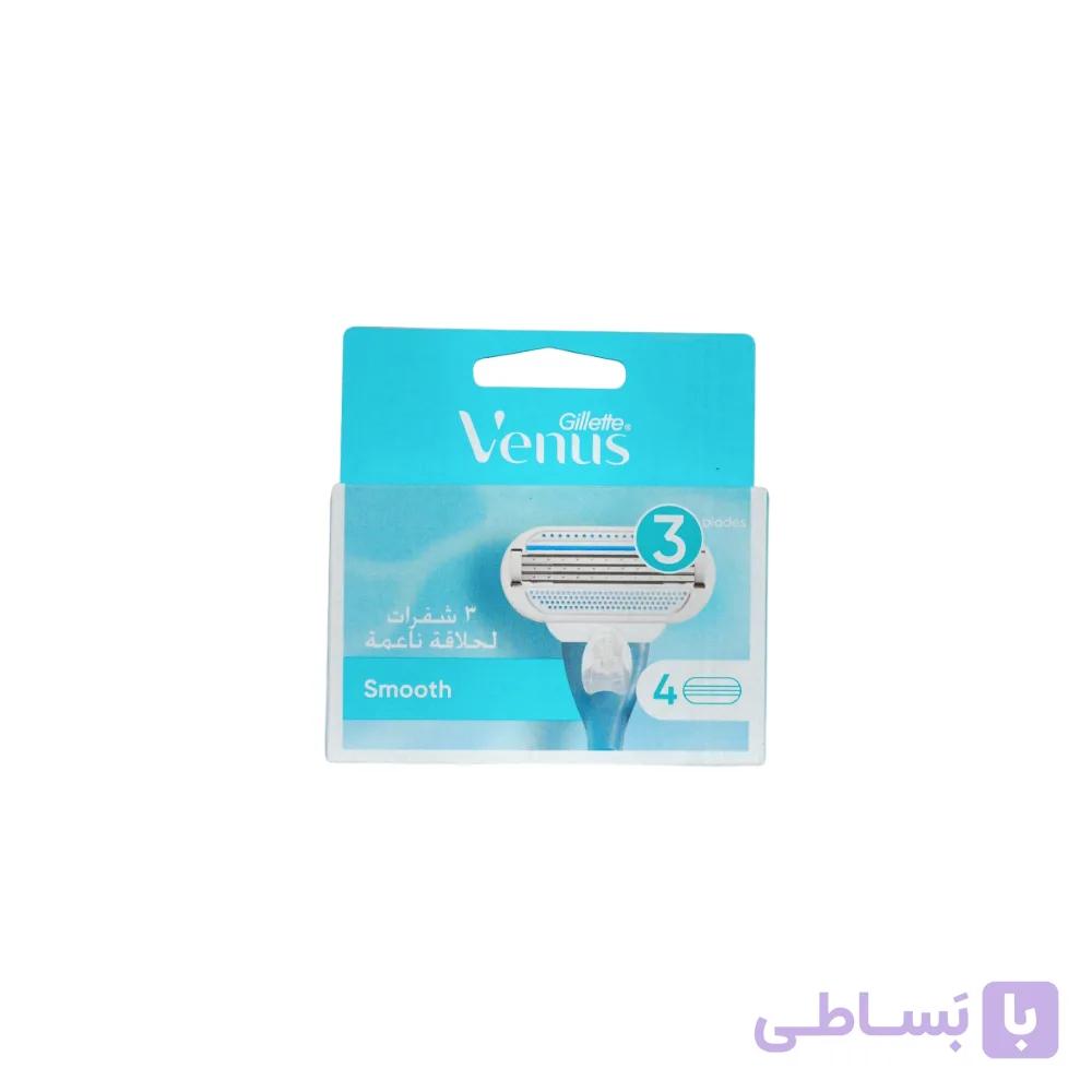یدک خودتراش ژیلت ونوس 3 لب مدل Smooth تعداد 4 عددی — تصویر 1