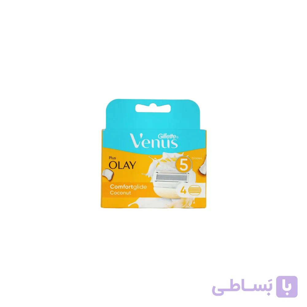 یدک خودتراش ژیلت ونوس 5 لب مدل Olay تعداد 4 عددی — تصویر 1