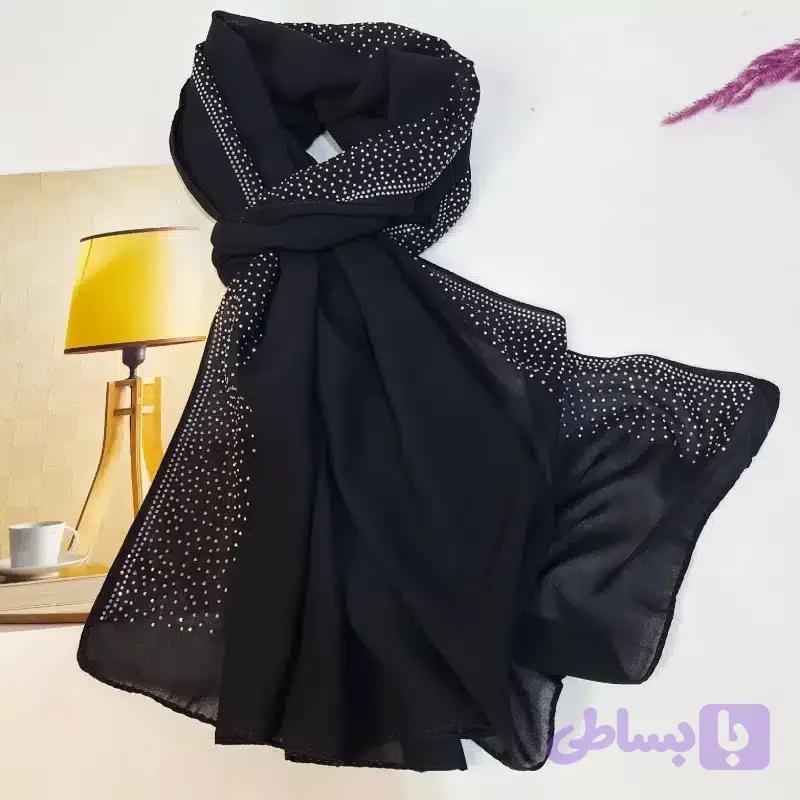 شال مجلسی کرپ نگین دار کد 3042