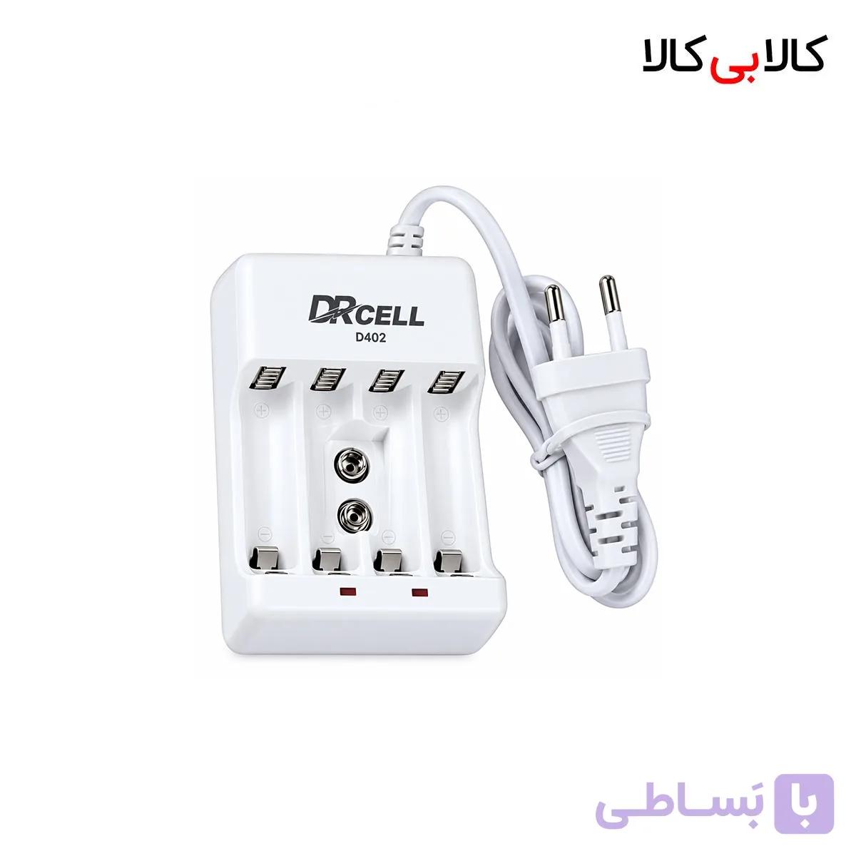 شارژر باتری DRCELL مدل D402 مخصوص باتری‌ های قلمی، نیم‌ قلمی و کتابی 9 ولت — تصویر 1