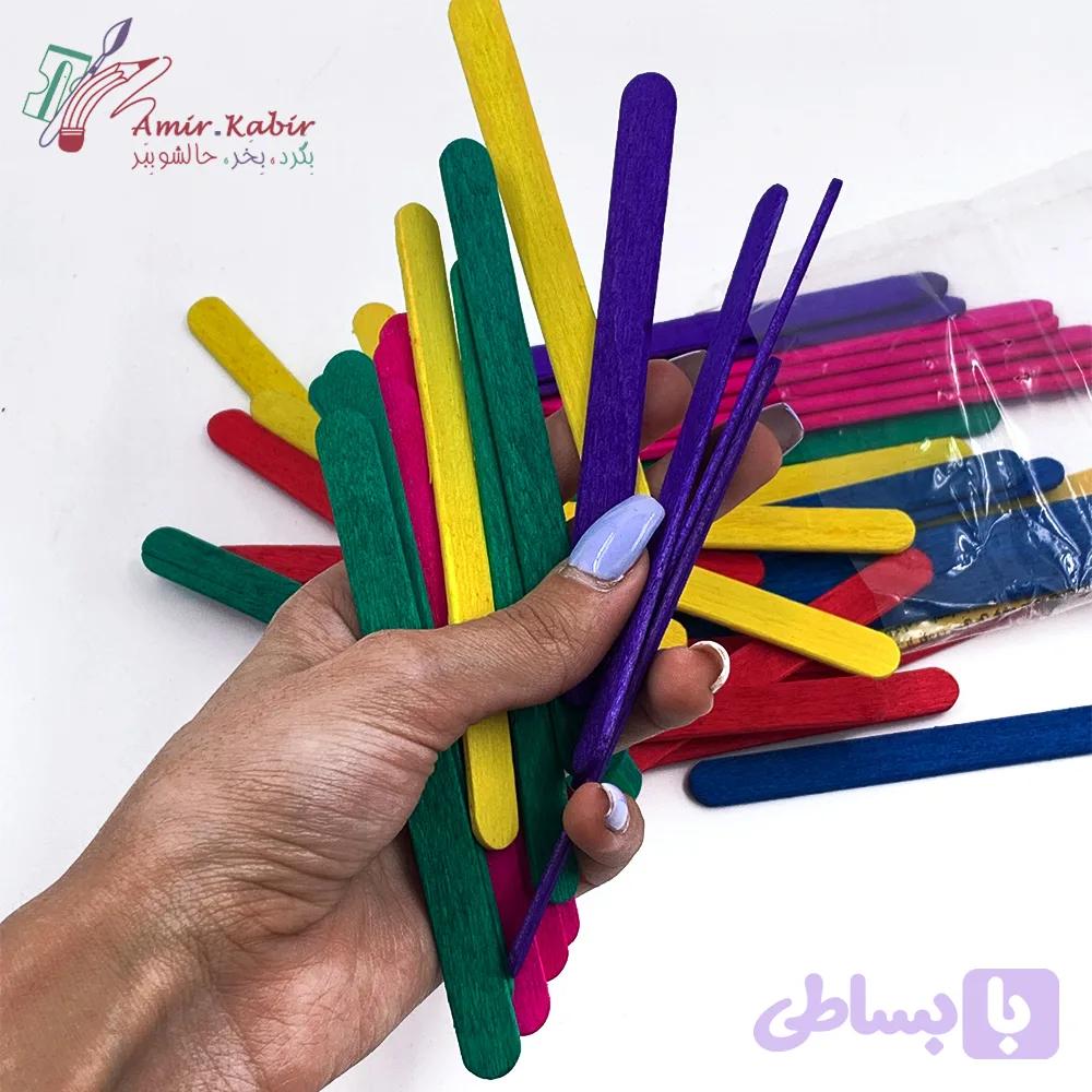 چوب بستنی درجه 1 باریک رنگی