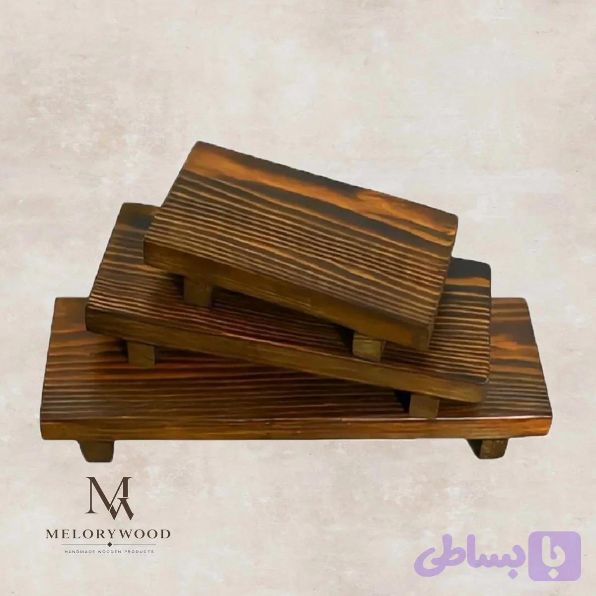 طبقه رومیزی مدل چوبی D3 بسته 3 عددی — تصویر 1