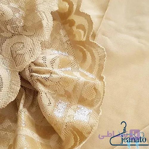 جوراب بادکنکی بالا زانو ژله ای لبه گیپور — تصویر 1