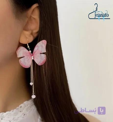 گوشواره آویزی پروانه اروپایی | سبک، ترندی برای استایل مهمانی — تصویر 1