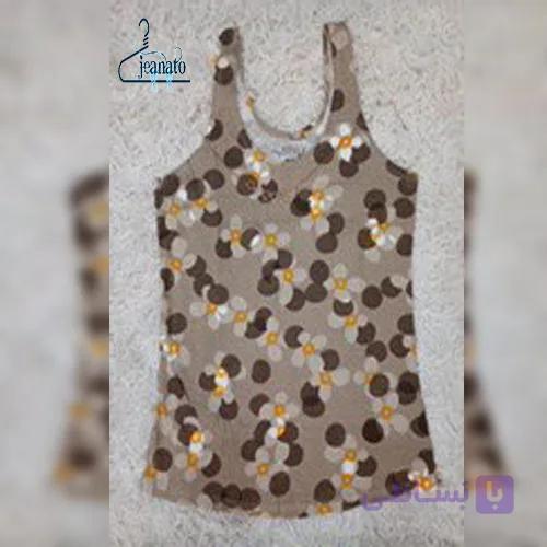 تاپ زنانه چاپی مدل گل پر پر شده جنس نخ پنبه اعلاء بنگلادشی — تصویر 1
