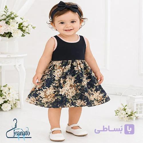 پیراهن توری پرنسسی دخترانه ۶ ماه تا یکسال | وارداتی با کیفیت عالی و قیمت ۳۳۰ تومان — تصویر 1